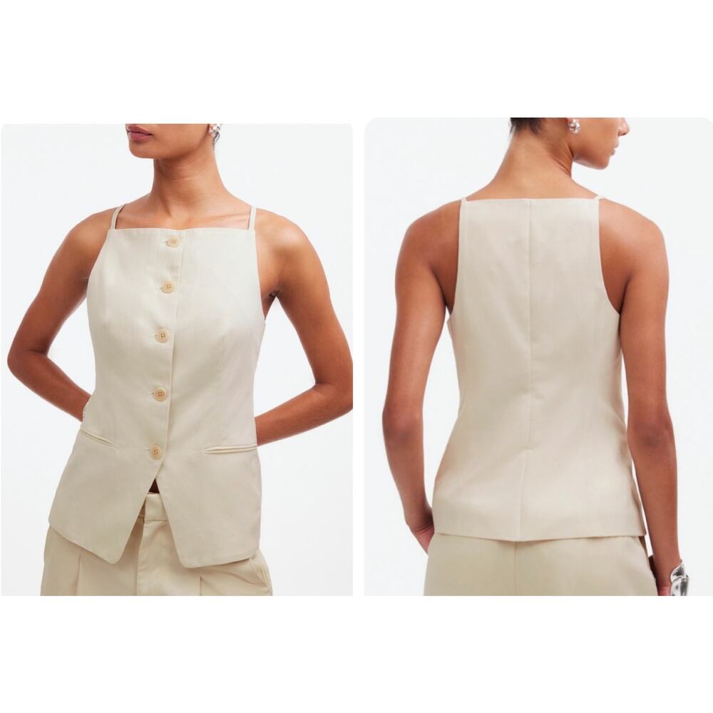 Madewell Cream Button-Front Blouse